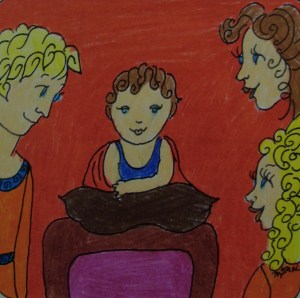 Vibrant Student Color Work of Adorable Baby Narcissus